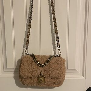 Steve Madden Tan Shearling Crossbody Bag